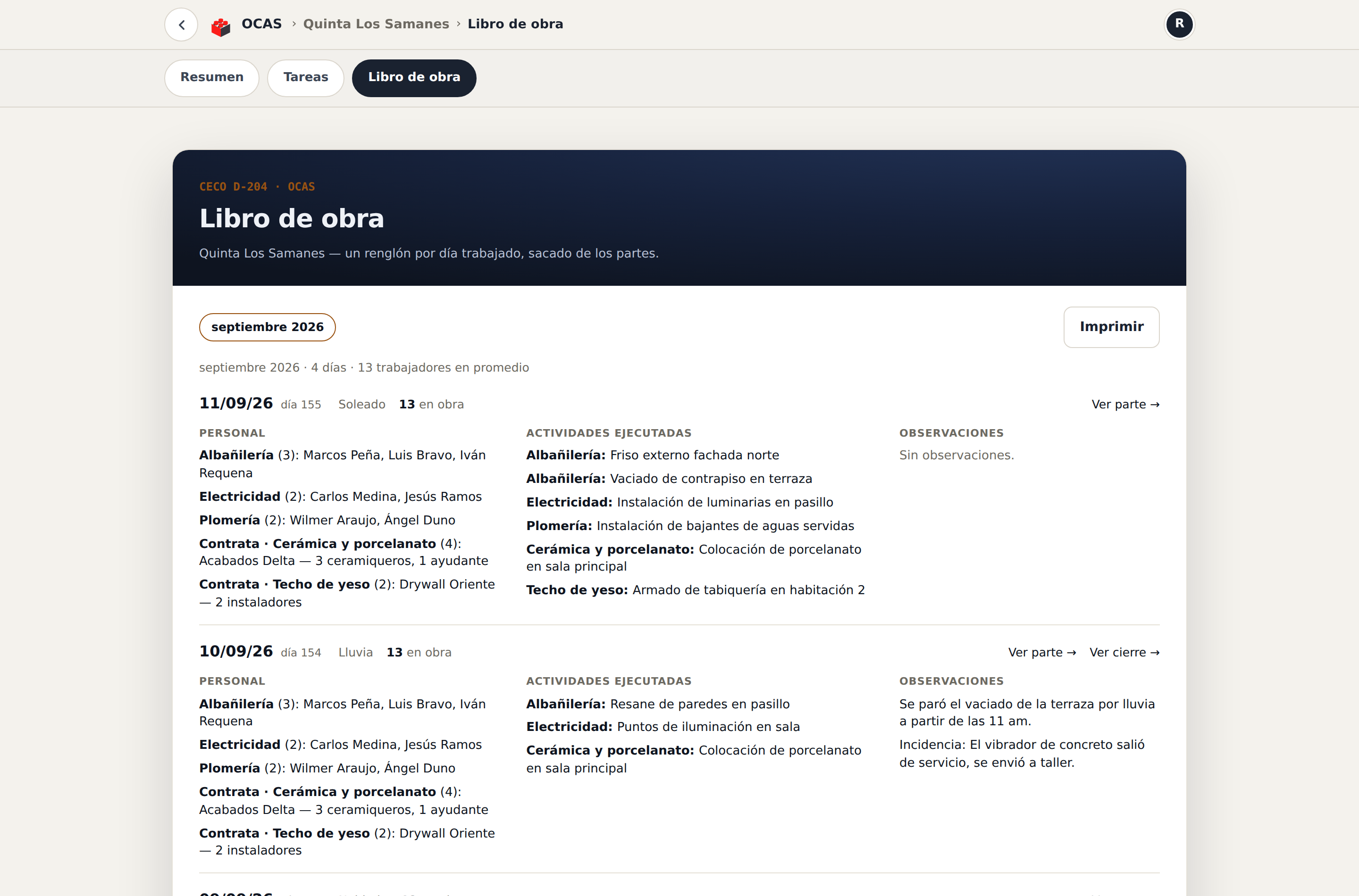 Libro de obra